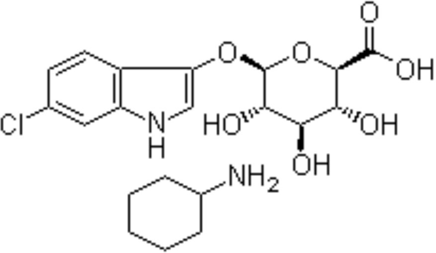 6-氯-3-吲哚基-β-D-葡萄糖醛酸苷環己基銨鹽