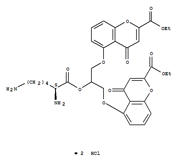 乙基5-[2-[(2S)-2,6-二氨基己酰基]氧基-3-(2-乙氧羰基-4-氧代苯并吡喃-5-基)氧基丙氧基]-4-氧代苯并吡喃-2-羧酸酯二鹽酸鹽