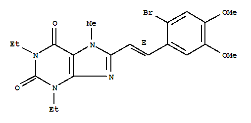 8-[(E)-2-(2-溴-4,5-二甲氧基苯基)乙烯基]-1,3-二乙基-7-甲基嘌呤-2,6-二酮