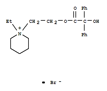 溴乙哌沙酯; 1-(2-二苯乙醇酰氧基乙基)-1-乙基哌啶溴化物