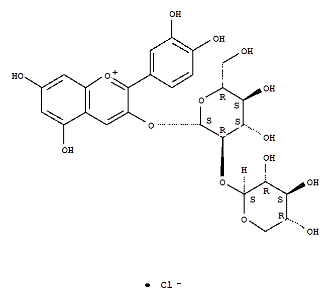 氯化花青素-3-桑布雙糖苷