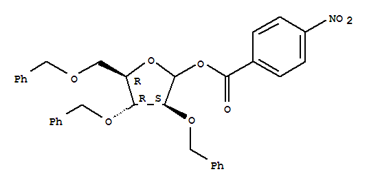 1-對硝基苯甲酸-2,3,5-三芐氧基-D-阿拉伯呋喃糖苷; 1-對硝基苯甲酸-2,3,5-三芐氧基-D-阿拉伯呋喃糖甙