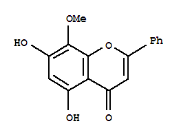 漢黃芩素; 5,7-二羥基-8-甲氧基-2-苯基-4H-1-苯并呋喃-4-酮
