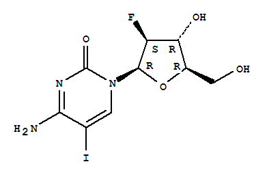 非西他濱; 4-氨基-1-[(2R,3S,4R,5R)-3-氟-4-羥基-5-(羥甲基)氧雜環戊-2-基]-5-碘嘧啶-2-酮