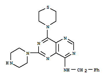 N-(苯基甲基)-6-哌嗪-1-基-8-硫代嗎啉-4-基嘧啶并[6,5-e]嘧啶-4-胺