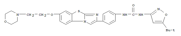 N-(5-叔丁基異惡唑-3-基)-N'-{4-[7-[2-(嗎啉-4-基)乙氧基]咪唑并[2,1-B][1,3]苯并噻唑-2-基]苯基}脲