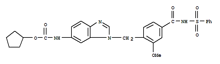 環戊基 N-[3-[[4-(苯磺酰氨基甲酰)-2-甲氧基-苯基]methy l]苯并咪唑-5-基]氨基甲酸酯