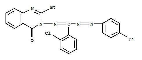 3-({(Z)-(2-氯苯基)[(E)-(4-氯苯基)二氮烯基]甲亞基}氨基)-2-乙基喹唑啉-4(3H)-酮