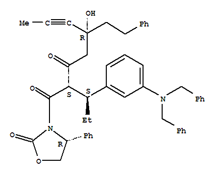 [4R-[3(2(S*),5(R*),4R]]-3-[2-[1-[3-[二(苯基甲基)氨基]苯基]丙基]-5-羥基-1,3-二羰基-5-(2-苯基乙基)-6-辛炔基]-4-苯基-2-噁唑烷酮