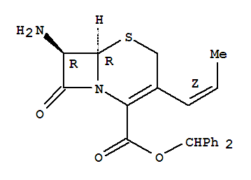 7-氨基-8-氧代-3-(順丙-1-烯基)-5-硫雜-1-氮雜二環[4,2,0]辛-2-烯-2-羧酸二苯甲酯鹽酸鹽