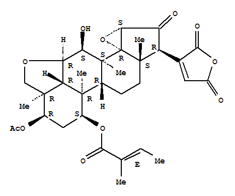 24-去甲膽-5,20(22)-二烯橋[6,5,4-bc]呋喃-21,23-二酸,3-(乙酰氧基)-14,15-環氧-4,5,5',6-四氫-7-羥基-4,8-二甲基-1-[[(2E)-2-甲基-1-羰基-2-丁烯基]氧代]-16-羰基-,環酸酐,  (1a,3a,4b,5a,6b,7a,13a,14b,15b,17a)- (9CI)