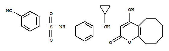 4-氰基-N-{3-[環丙基(2-羥基-4-羰基-5,6,7,8,9,10-六氫-4H-環辛四烯并[b]吡喃-3-基)甲基]苯基}苯磺酰胺