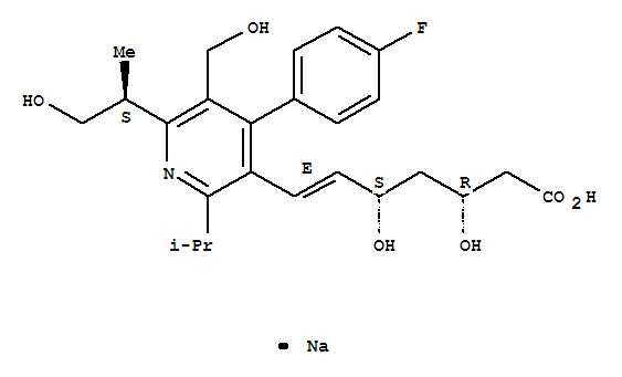 鈉(6E)-7-[4-(4-氟苯基)-5-(羥基甲基)-6-(1-羥基-2-丙基)-2-異丙基-3-吡啶基]-3,5-二羥基-6-庚烯酸酯